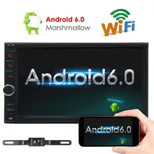 7-дюймовый Android 6.0 двойной 2 DIN в тире автомобиля без DVD Радио стерео проигрыватель Тюнинг автомобилей Поддержка Wi-Fi 3G 4 г GPS nav + Бесплатный Резервное копирование камеры