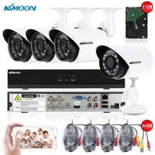 KKMOON 4CH Full AHD 1080N/720P DVR 700TVL камера видеонаблюдения системы безопасности HDMI Onvif видео регистратор+ 1 ТБ HDD+ 4* наружная ИК-камера