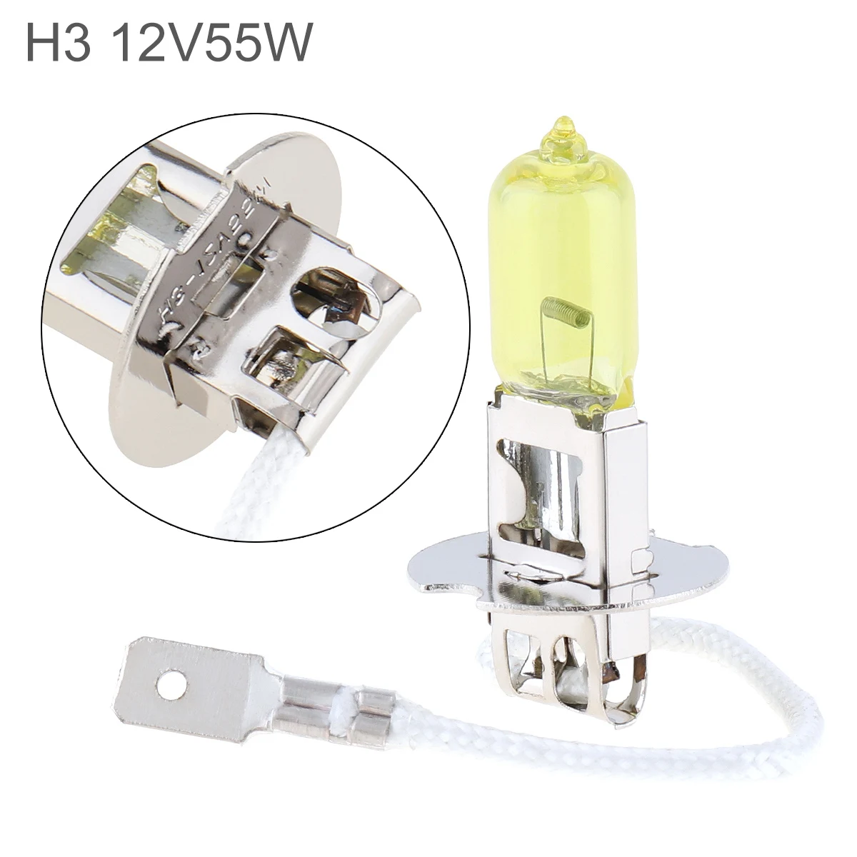 12V H3 55W Yellow Light Car Xenon Halogen Lamp 2500K Super Bright Auto Front Headlight Car