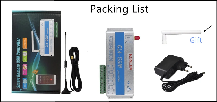 GSM Controller packing list