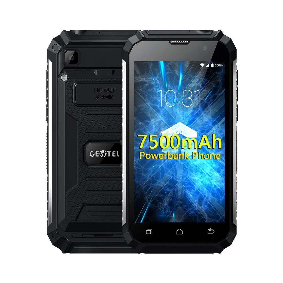 Original Geotel G1 7500mAh Power Bank Mobile Phone 5 0 FHD Andriod 7 0 MTK6580A Quad