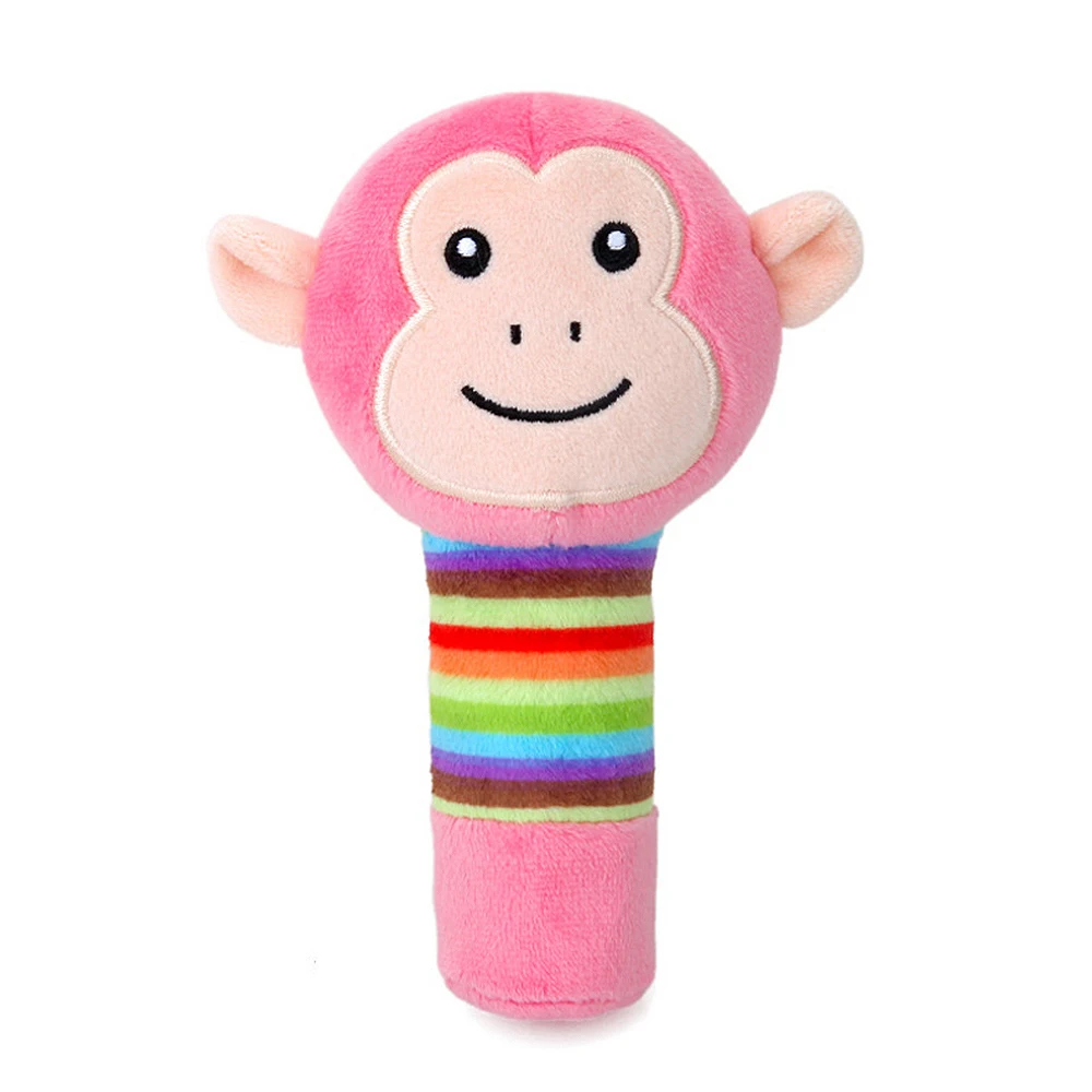

MrY Baby Lovely Cartoon Stuffed Animal Hand Shake Soft Plush Rattle Toys Squeaky BB Stick Toys Hand Bells for Children Comfort Gift