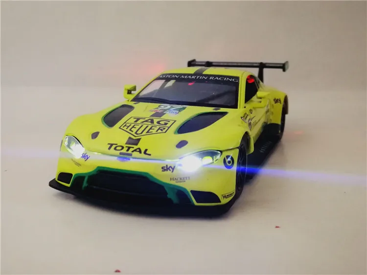 1:32 шкала Aston Martin Vantage GTE Le Mans литая металлическая игрушка модель вытяжной звуковой светильник гоночный автомобиль образовательная коллекция