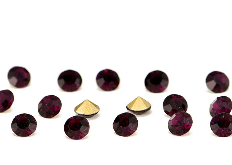 1440 шт стеклянные кристаллы, стразы с плоской задней частью круглые камешки для дизайна ногтей не горячей фиксации прозрачные стразы кристаллы бусины для самостоятельного изготовления ногтей - Цвет: Dark purple