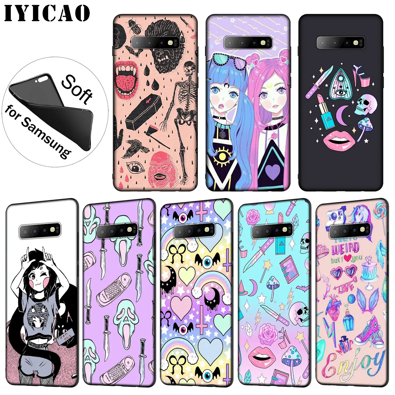 IYICAO Girly Pastel Witch Goth Мягкий силиконовый чехол для телефона Samsung Galaxy S20 Ultra S10 Lite S9 S8 Plus S6