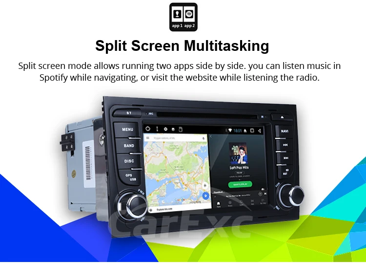 Cheap 7 Inch Android 9.0 Octa core Car DVD Stereo Player For Audi A4 S4 2002-2008 Canbus WIFI Radio GPS Bluetooth Multimedia Carplay 20