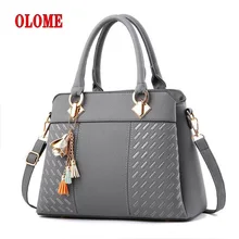 Fashion Women Handbags Tassel PU Leather Totes Bag Top-handle Embroidery Crossbody Bag Shoulder Bag Lady Simple Style Hand Bags fashion mini totes tassel design heart shaped luxury handbags women bags pu leather crossbody bag l709