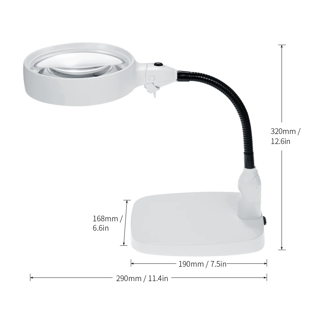 2 в 1 Настольная Лупа Светодиодная настольная лампа увеличительное стекло с 8x 10x объективом яркий светильник Регулируемые лупы Лупа Инструменты для ремонта