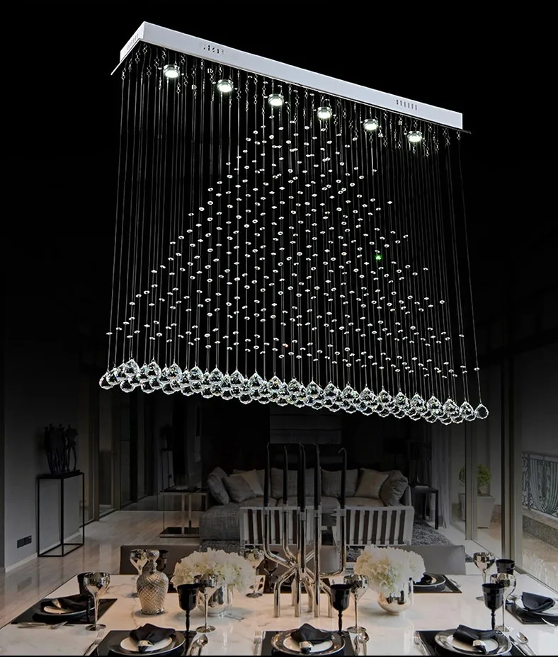 2015 New Long hanging crystal ball chandelier for dining room home