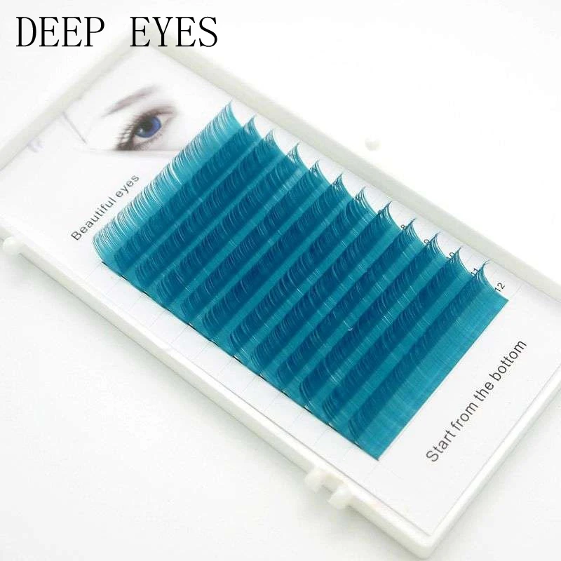 

2018 New C/D curl 0.07/0.1mm 8/15mm false lashes blue color eyelash individual colored lashes Faux volume eyelash extensions