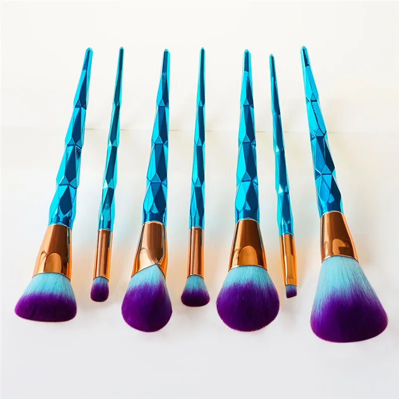 Кисть для макияжа Unicor Diamond blue make up Brush основание веера тени век набор кистей