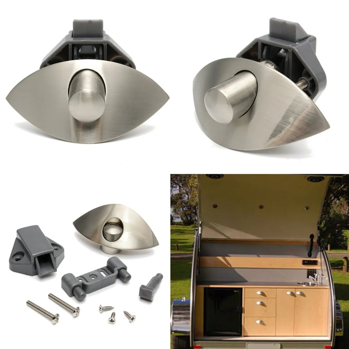 

Keyless Push Lock Latch Catch Wardrobe Drawer Cupboard Cabinet Ambry Safety Boat Motorhome Caravan Lock For 10-20mm Board