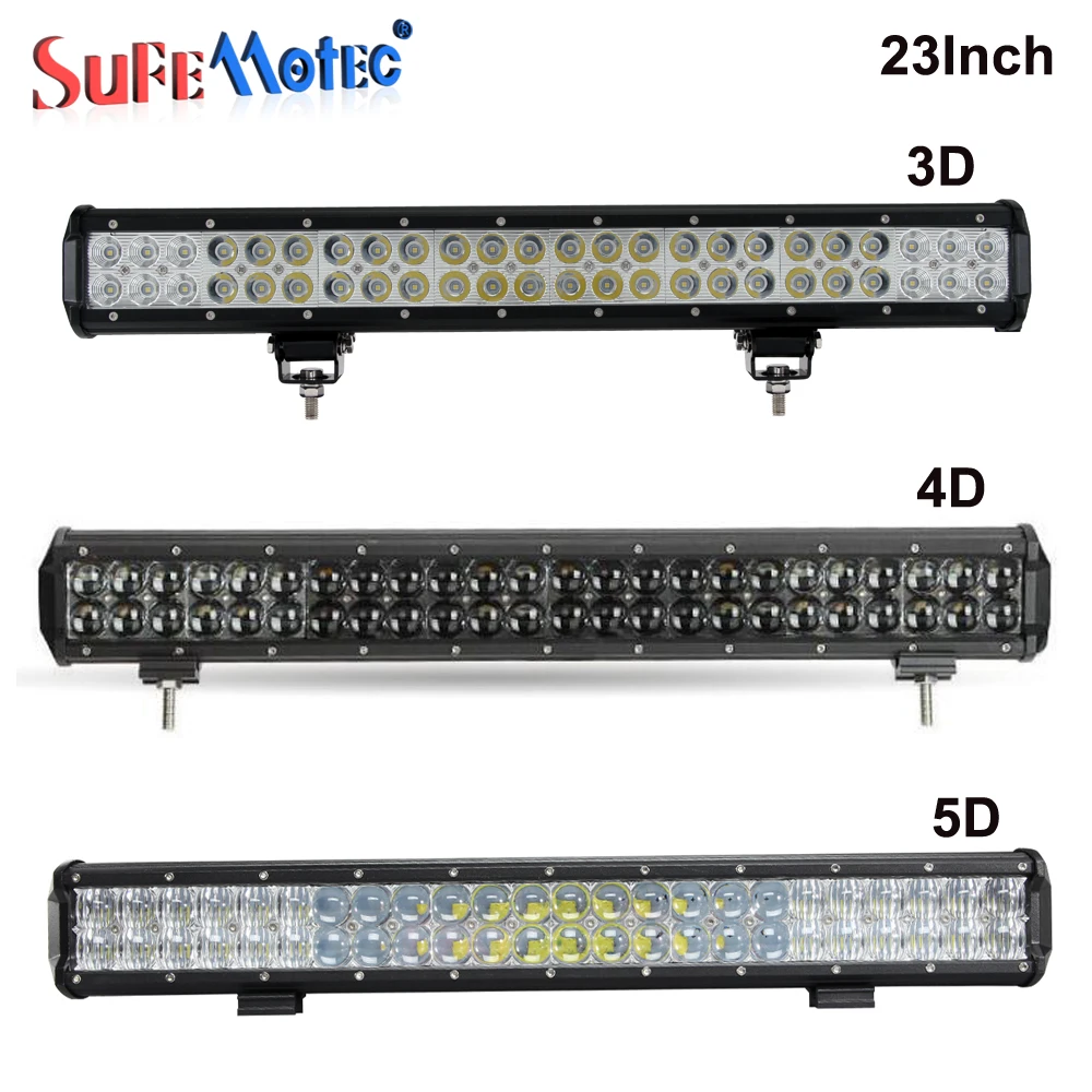 

SufeMotec 23 Inch 3D 4D 5D 144W 240W LED Light Bar Off Road Work Driving Fog Lamp Combo Beam 12v 24v Truck SUV Boat 4X4 4WD ATV