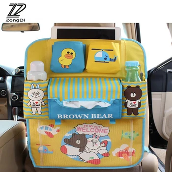 

ZD Car Cartoon Kids Bag For Renault Megane 2 3 Duster VW Touran Passat B6 Golf 7 T5 T4 Fiat 500 Seat Back Net Organizer Covers