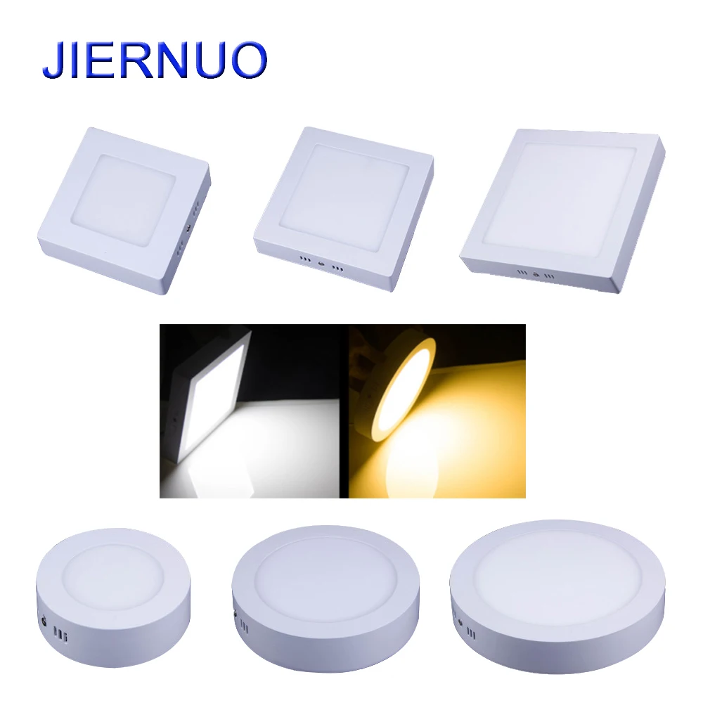 

Panel LED Light 10W/15W/25W/30W Round/Square LED Panel Light Surface Mounted Dimmable Down light LED Ceiling Light AC85-265V AJ