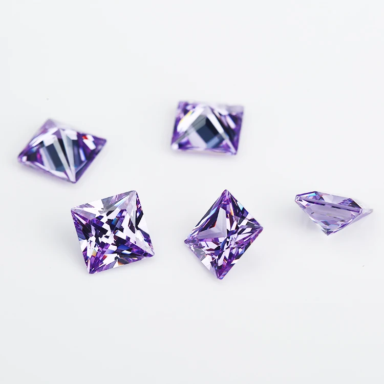 50 шт. 1 5x1 5 ~ 15x15 мм квадратная форма свободный CZ камень Lavander AAAAA кубический цирконий