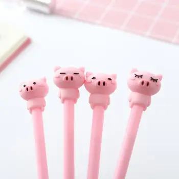 

500pcs/lot Kawaii Cute Kawaii Pink Pig Gel Pen Fashion School Office Supplies Students Gift Awards Accessories Stationery