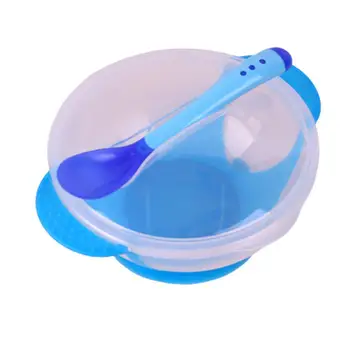 

Kidlove Baby Transparent Suction Cup Bowl with Temperature Spoon Training Bowl Set Spoon baby food Baby dinner Feeding Bowls