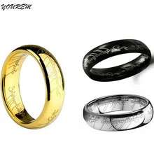 Stainless steel lord jewelry for women ring men size 6MM width good quality gold color unisex rings drop ship fj229 YOUREM
