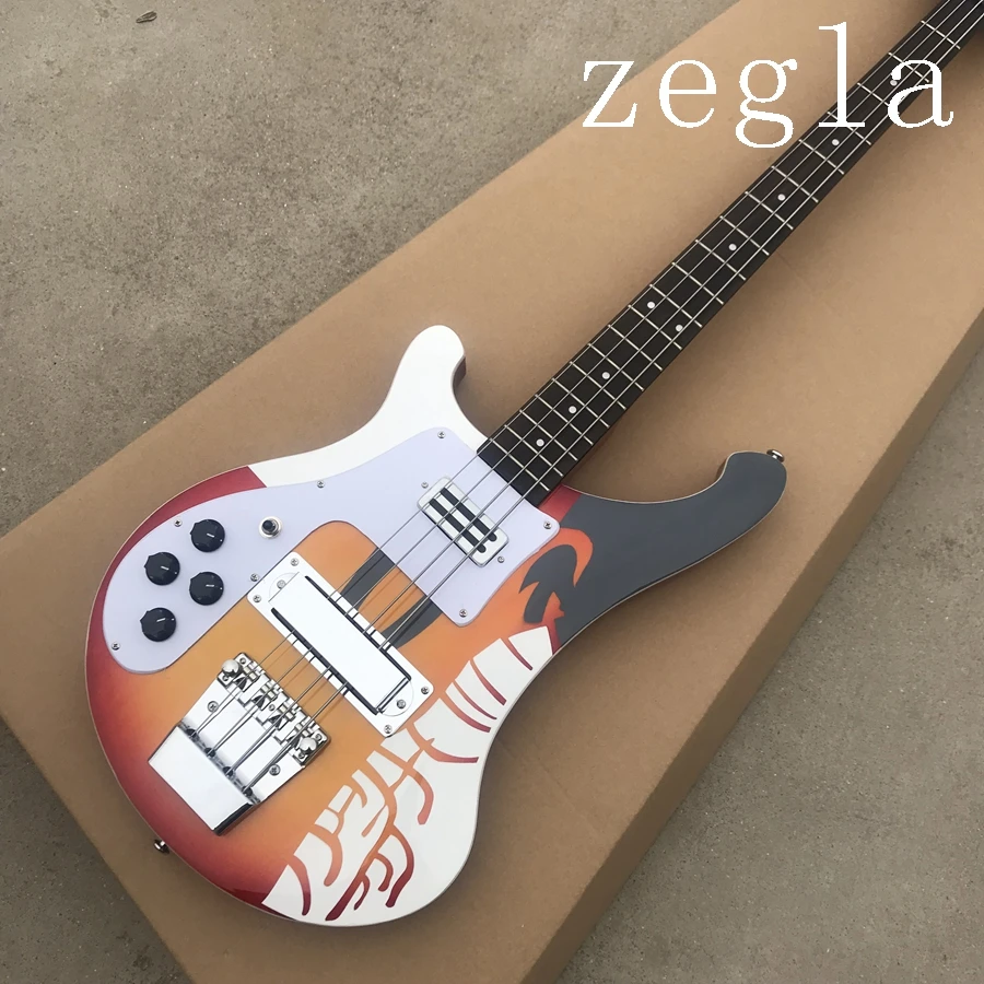 

free shipping New Top Quality musical instrument Left Handed Custom Multi Color 4 Strings 4003 Rick Electric Bass Guitar