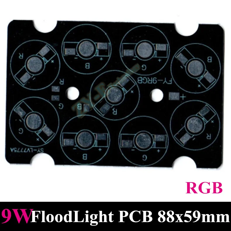 

10pcs LED PCB flood light aluminum heat sink plate 9W RGB PCB Plate For Floodlight Spotlight Outdoor Lighting Free shipping