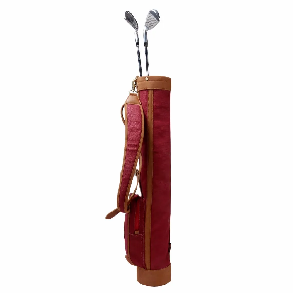 Tourbon винтажная сумка для клюшек для гольфа, сумка-карандаш, 24 унции, холст и кожа, сумка для переноски оружия для гольфа, межслойная крышка, 78 см, винно-красная сумка