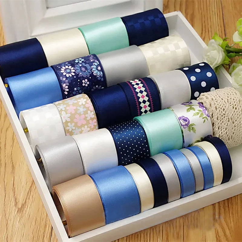 30 Meters Blue Series Ribbons Hand Diy Hair Accessory Material