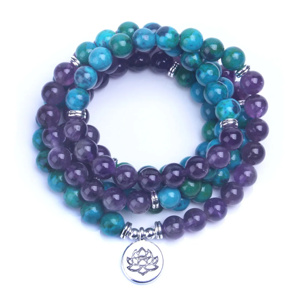 108 Mala лечебный браслет или ожерелье Феникс америст камень медитативный Йога ювелирные изделия