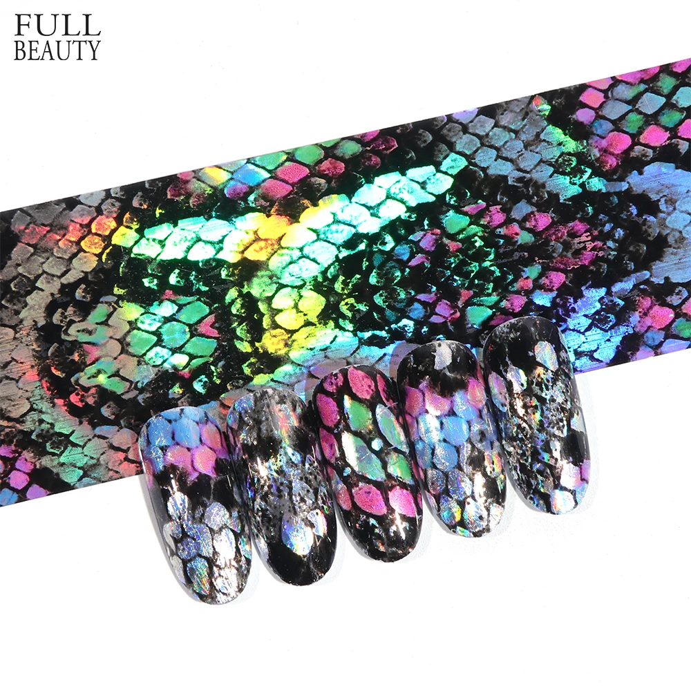 

16pc Snake SkinTransfer Foil Sticker Nail Art Sexy Full Wraps Holographic Nail Slider Gel Polish Manicure Decal Decoration LE937