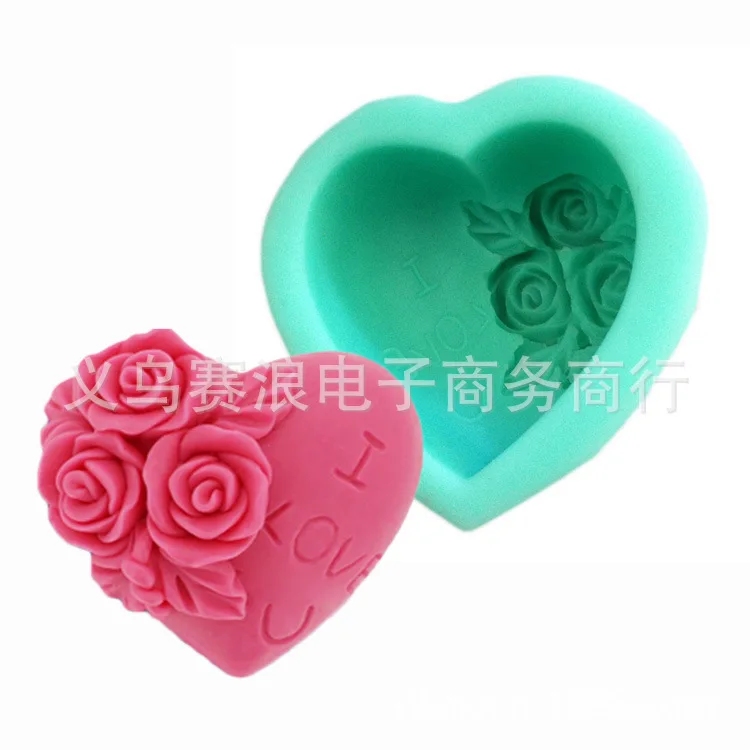 

i love you roses love jelly pudding mold fondant cake baking DIY tool soap mold