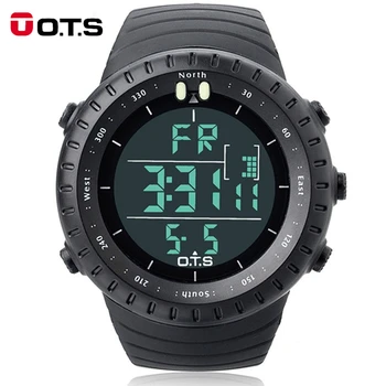 

Fashion Men's Brand OTS 7005G Shock Outdoor Waterproof Swimming Sport Arc-shaped Glass LED Light Digital Watch Relogio Masculino