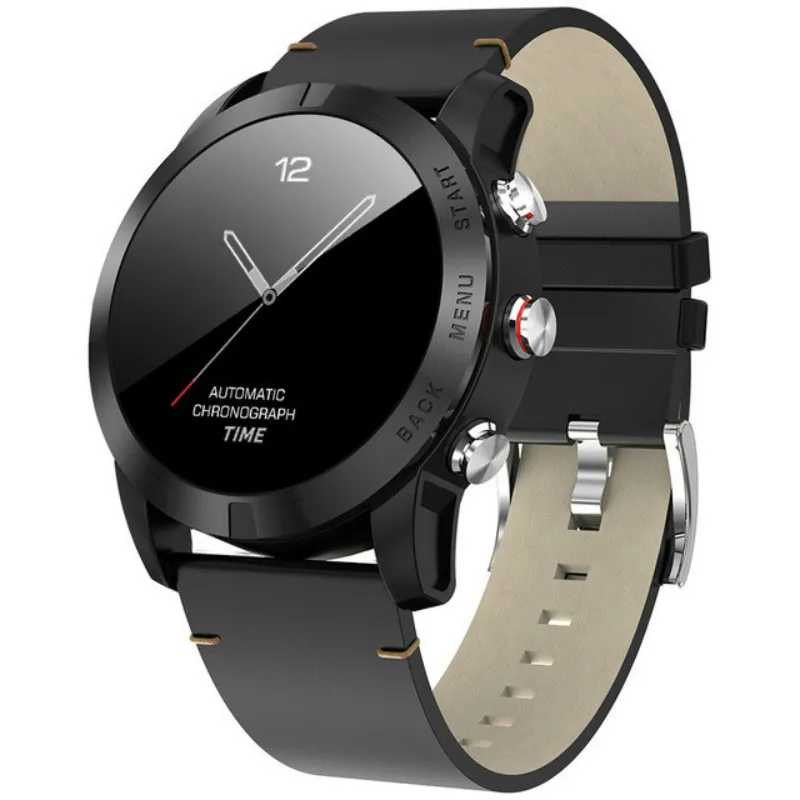 Новые компасные Смарт-часы 1,3 дюймов сенсорный экран для сердечного ритма монитор спортивные часы IP68 Водонепроницаемые фитнес-часы - Цвет: leather strap2