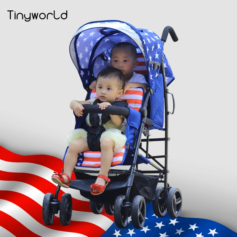 Image Tinyworld Twin Stroller,Double Pushchair,Tandem Stroller