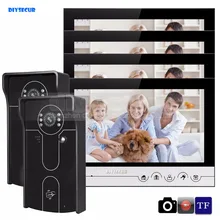 DIYSECUR 9inch Video Record/Photograph Video Door Phone Doorbell Waterproof HD RFID Camera Home Security Intercom System 2V4