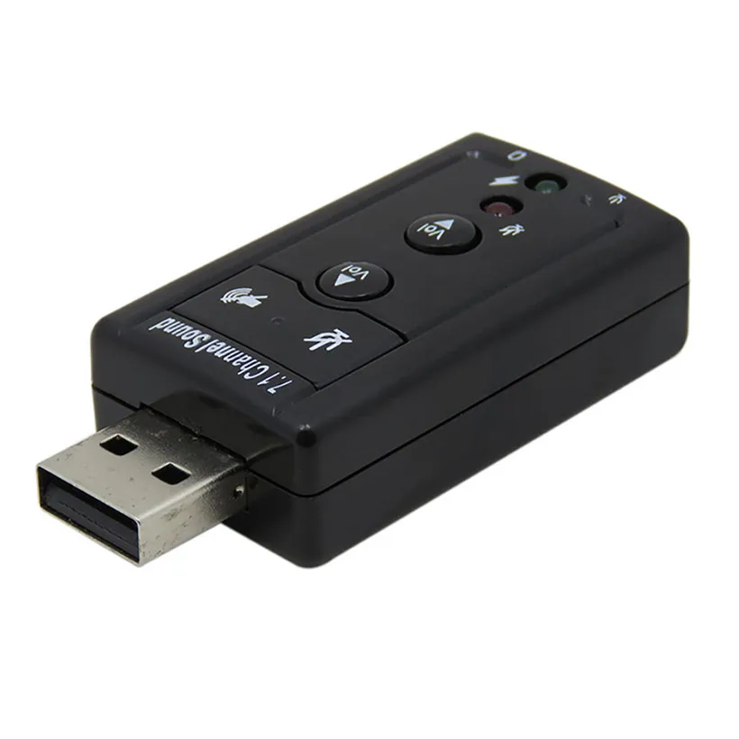Аудио Usb 7,1 Canali Esterna 3d звук Adattatore Pc ноутбук карта адаптер Bluetooth музыкальный приемник - Цвет: Черный