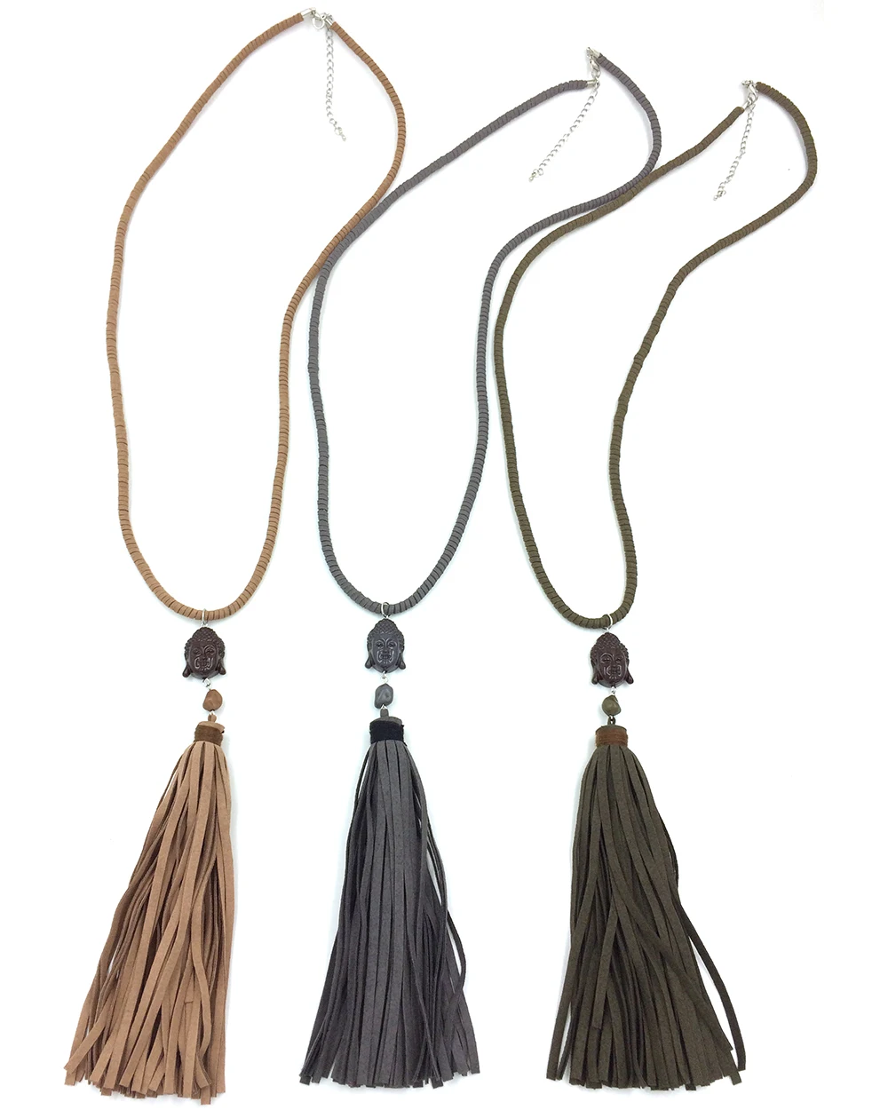 New Handmade Torque leather long necklace leather tassel Buddha pendents necklace tibeten carved Buddha pendants necklace