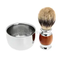 Новая высококачественная чистая кисточка для бритья из барсучьего волоса с ручкой из смолы Парикмахерская Салон мужское лицо, Борода кисть Pincel+ приспособление для бритья
