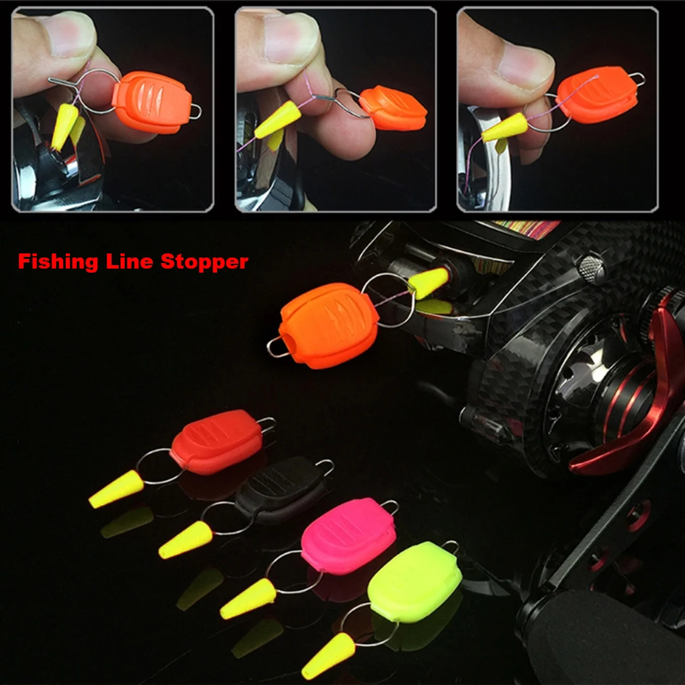 5Pcs 2020 Hot Fishing Line Stopper Baitcasting Reel Fishing Line Holder Buckle Stopper Keeper Clip Fish Accessories Dropship