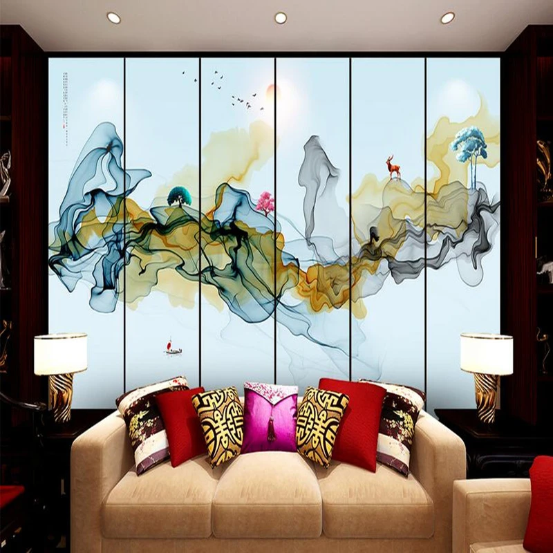 

Custom Photo Wallpaper 3D Wall Murals Wallpaper Abstract Living Room Chinese Ink Painting Sofa TV Wall Home Decor Wallpaper 3D
