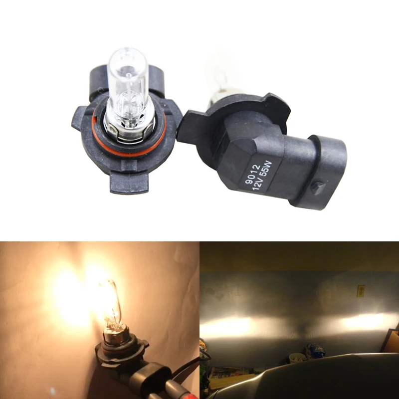 

Lot 2 Halogen 9012 HIR2 9012LL PX22d 55W 4300K Yellow Head Light Replacement Halogen Bulbs Plug-N-Play Clear Glass Bulb Lamp