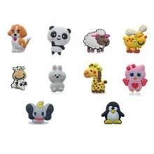 50 шт./партия милые животные обувь очаровательные лося корова сова кролик панда собака обувь аксессуары пряжки для браслетов детский подарок на вечеринку