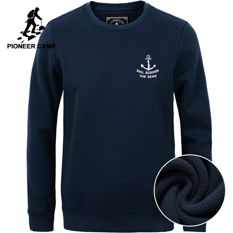 Free Shipping New 2015 Autumn Fashion Mens Hoodies Casual Sportswear 100 Cotton Thicken Fleece O Neck