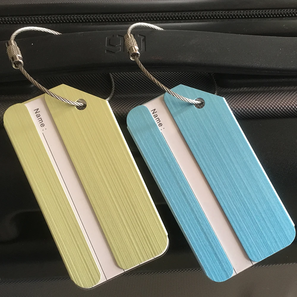 Aluminum Alloy Cruise Aircraft Luggage Tag Baggage Label Travel Suitcase Identifier With Key Chain Ring Outdoor Tool A170