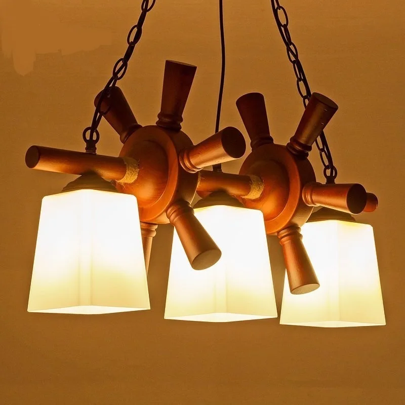 

Restaurant lights Pendant Lights three heads Chinese garden American style study lamp Nordic dining room lamp LU809179