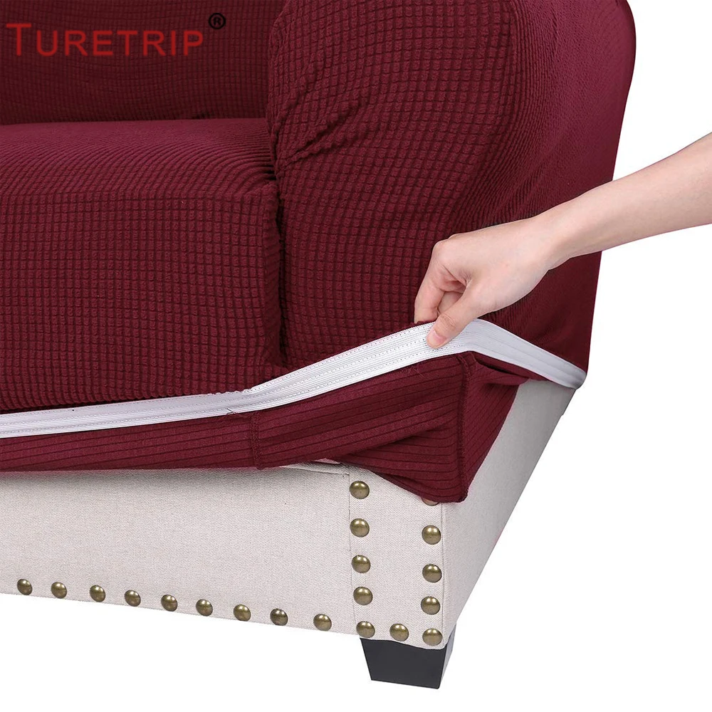 red jacquard sofa cover (5)