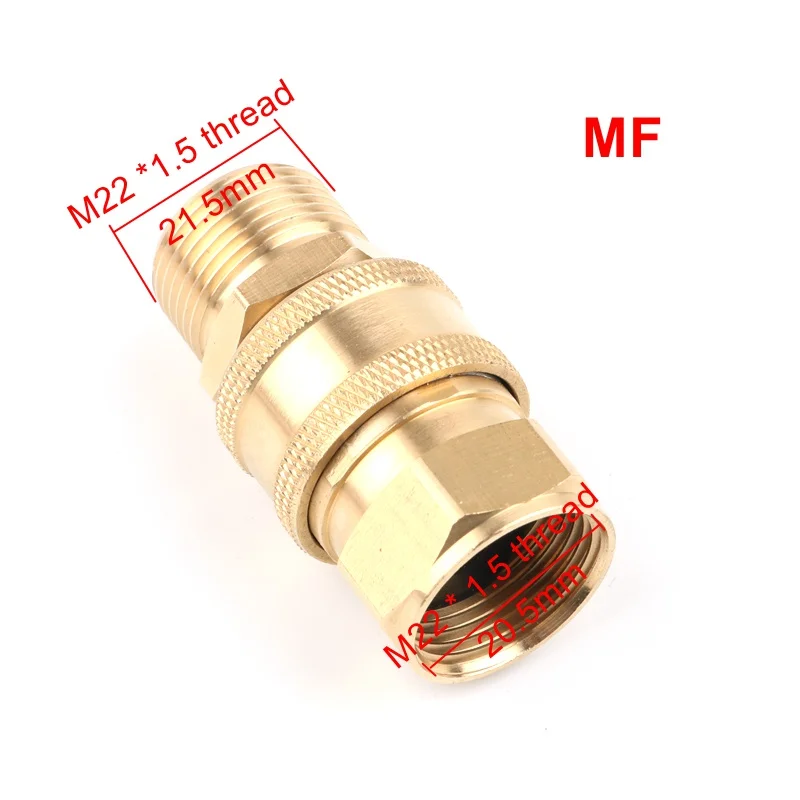 2 шт./компл. латунь высокое Давление M22* 1,5 нить быстрый разъем водяной пистолет автомойки суставов сад адаптер для орошения