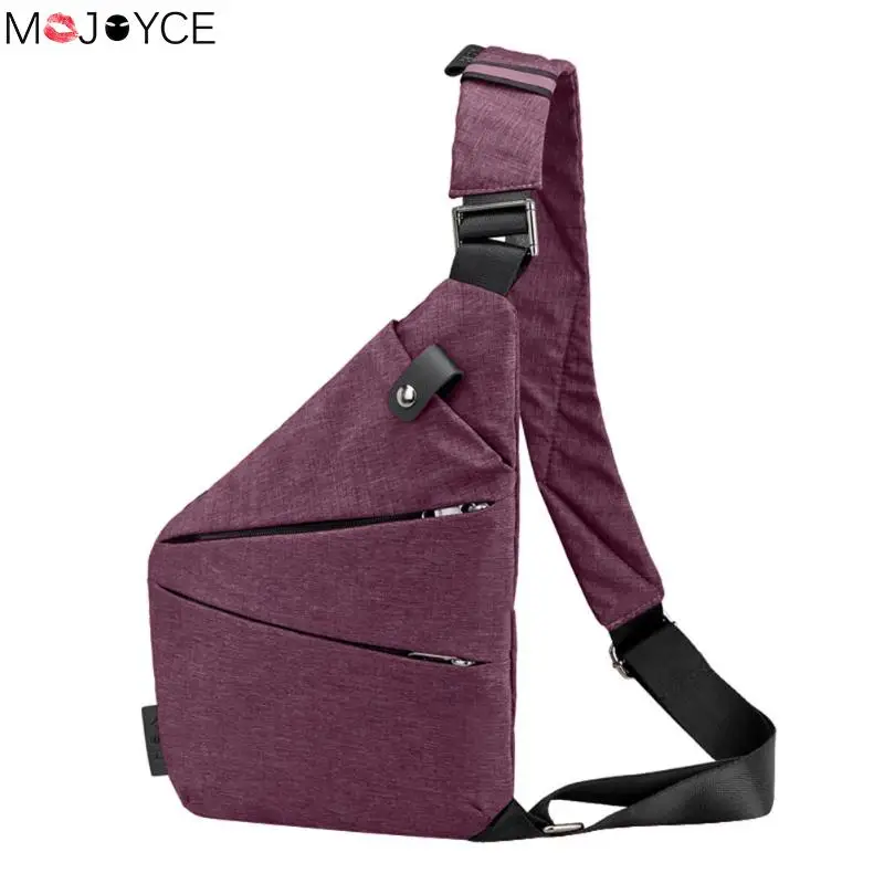 Мужская Летняя нагрудная сумка, черные сумки на одно плечо для мужчин, водонепроницаемые льняные холщовые сумки через плечо, мужские сумки bolsa de cofre de hombres - Цвет: Фиолетовый