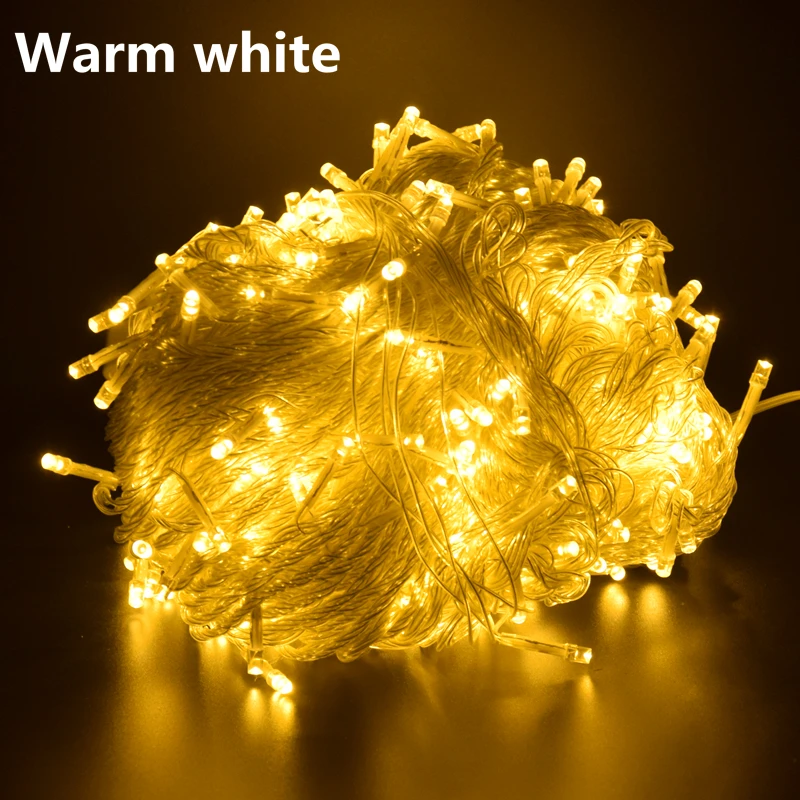 Рождественские уличные рождественские огни светодиодные гирлянды 100 м 10 м 5 м Luces Decoracion Сказочный свет Праздничные огни освещение гирлянда - Испускаемый цвет: Warm white