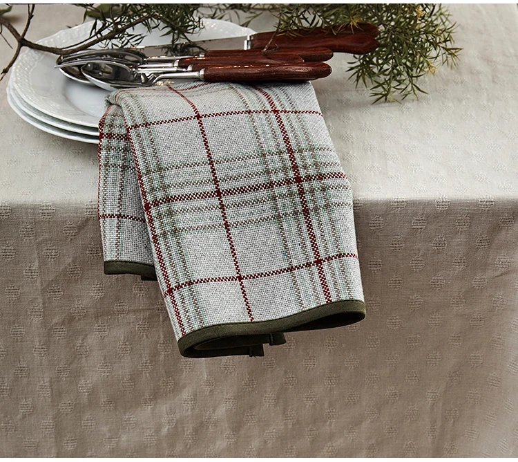 Шотландский красный буйвол Клетчатая Ткань Свадебный чай полотенца место коврик салфетки 45x45 см 1 шт рождественские украшения для дома