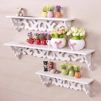 

3Pcs/Set 3 Size MDF Hanging White Wall Shelf Elegant Rack Fashion Simple Display Storage Rack Ornament Holder Home Decoration